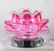 Electric Glass Flower Touch Lamp Essential Oil /Wax Burner Tart Warmer! ... - $30.00