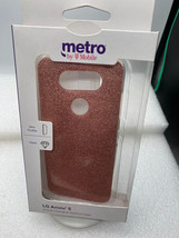 Metro By T-Mobile LG Aristo 5 Designer Fashion Case Glam Peach Sparkle F... - $1.90