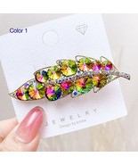 Dazzling Crystal Leaf Hair Clip - £5.90 GBP