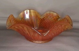 Vintage Imperial Glass Marigold Carnival Diamond File Pattern Bowl - $37.39