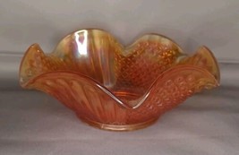 Vintage Imperial Glass Marigold Carnival Diamond File Pattern Bowl - $37.39