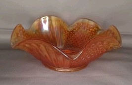 Vintage Imperial Glass Marigold Carnival Diamond File Pattern Bowl - £29.37 GBP