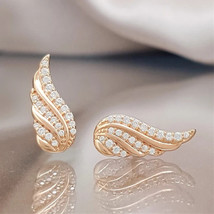 Exquisite Wings Shape Micro Inlaid Zircon Women's Ear Studs With Earrings Eardro - £7.98 GBP