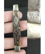 1961-1977 vintage pocket knife WESTERN 442 estate sale jigged delrin EST... - €29,47 EUR