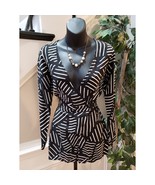 Motel Black White Stripe Romper XS V-Neck Long Sleeve Playsuit Made in I... - $38.03 CAD