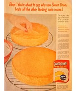 Swans Down Yellow Homemade Cake Mix Baking Desert -1954 Vintage Print Ad - $9.74