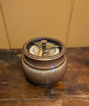 Antique Stoneware Humidor Tobacco Jar Crock Made in England Marked &quot;H&quot; - £52.25 GBP