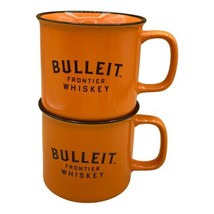 Bulleit Bourbon Frontier Whisky Orange LOT 2 Mugs Whiskey - $15.83