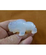(Y-BUF-735) albino ghost white Opaltie BUFFALO ranch bison gemstone figu... - $32.05 CAD