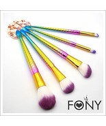FONY Mermaid Makeup Brushes 5 Pcs Professional Makeup Brush Set - £11.66 GBP