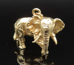10K GOLD - Vintage Heavy Sculpted Walking Elephant Charm Pendant - GP364 - £777.46 GBP