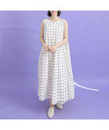 Polka Dot Color Stitching Sleeveless Long Dress - $118.80