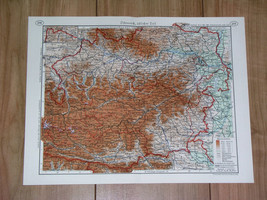 1937 Vintage Map Of Eastern Austria / Wien Vienna - £14.08 GBP