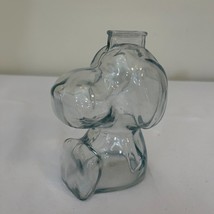 Vintage Clear Glass Snoopy Piggy Bank Pre-Owned Peanuts Anchor Hocking SCHULZ - £15.98 GBP