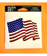 WAVING AMERICAN FLAG USA 4&quot; VINYL DECAL STICKER FREE SHIPPING - $2.61