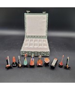 10 Miniature Semi Precious Stone Chinese Musical Instrument Figurines w/... - $3,769.63 MXN