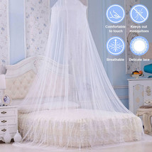 Mosquito Net Canopy Dome Fly Insect Protect Single Queen Size Bed Mesh Curtain - £13.36 GBP
