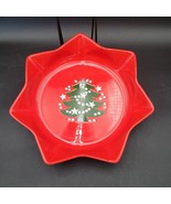 Vintage Waechtersbach Germany  Red Christmas Tree Holiday Star Shaped Bo... - $34.64