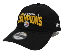 Pittsburgh Steelers New Era 9TWENTY AFC North NFL Champions Adjustable Black Hat - £16.57 GBP