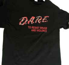 D.A.R.E. To Resist Drugs And Violence Black w/ Red Short Sleeve T-Shirt ... - £9.35 GBP