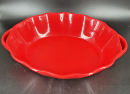 Gather Home Ceramic Baker Dish with Handles 13&quot;x11&quot;  Red Casafina Stoneware - £15.90 GBP