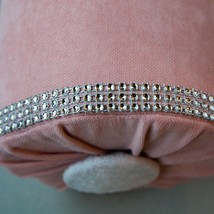 Dusty Pink Velvet Pillow, Glamour, Classic, Shabby Chic, Neck Roll Pillow 6x16&#39;&#39; - £43.29 GBP