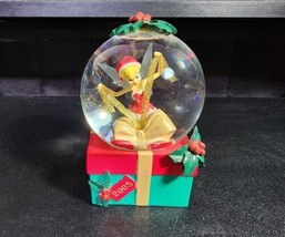 Disney Store Tinker Bell Christmas Snow Globe 2005 Wrapping Gift Holly EUC - £8.02 GBP