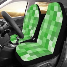 Green Pixel Squares Game Lovers Car Seat Covers (Set of 2) - £38.59 GBP