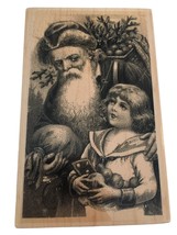 Paper Inspirations Rubber Stamp Santa and Girl Old Fashioned Christmas Holidays - £14.22 GBP