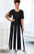 Black White Formal Church Wedding Party Addae Flowy Gown Dress ~ ASHRO (... - £73.26 GBP