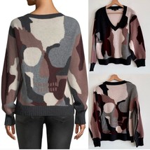 Skull Cashmere Cayenne Camo Pullover V-neck Sweater Excellent XS - $59.40