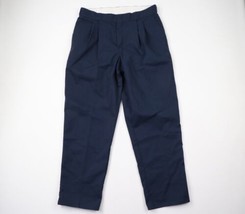 Vintage 90s Dickies Mens Size 38x32 Distressed Wide Leg Mechanic Pants Navy USA - £45.90 GBP