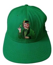 Vintage Irish Leprechaun Snapback Cap Hat Green Shamrock  - £18.51 GBP