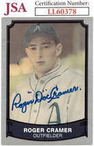 Roger &quot;Doc&quot; Cramer signed 1989 Pacific Baseball Legends Card #181- JSA #... - £31.25 GBP
