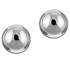 Ball Half Dome Silver Tone Steel Men Unisex Magnetic Stud Earrings No Pi... - £8.34 GBP