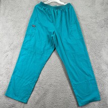 Cherokee Workwear Womens Teal 4-Pocket Elastic Waist Scrub Pants Size Large - £15.56 GBP