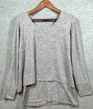 Soft Surroundings Womens Sweater M Heather Gray Layered Look Top - $442.57 MXN