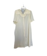 Vintage Vanity Fair Womens Nightgown Pale Yellow Sz M Embroidered Floral... - £13.61 GBP