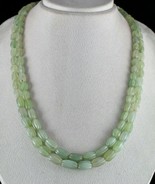 Natural Aventurine Jade Carved Long Beads 2 L 484 Ct Gemstone Vintage Ne... - $3,593.24 MXN