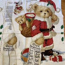 Cherished Teddies Santa Fabric Door Panel Daisy Kingdom Christmas Appliqués ￼ - £7.07 GBP
