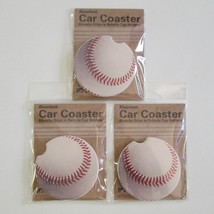 Baseball Printed Car Coaster Lot Absorbent Coasters Counter Art Sealed - $24.73