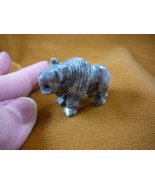 (Y-BUF-22) little gray BUFFALO calf bison carving stone gemstone SOAPSTO... - $11.78 CAD