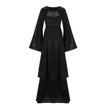 S plus size solid vintage long sleeve bandage halloween costume party female long dress thumb200