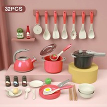 32pcs Kids Kitchen Toy Accessories Toddler Pretend Cooking Playset  Pots - £23.58 GBP