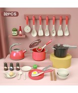 32pcs Kids Kitchen Toy Accessories Toddler Pretend Cooking Playset  Pots - £23.10 GBP