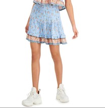 KINGSTON GREY FLORAL MINI SKIRT BOHO LARGE NEW NWT - $18.80