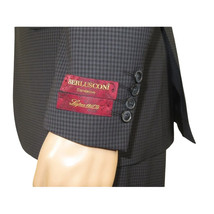 Men Suit BERLUSCONI Turkey 100% Italian Wool Super 180's 3pc Vested #Ber21 Black image 6