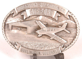 Burlington Kit Carson CO AIRPORT Belt Buckle-1984-Limited Edition 394 of... - £26.35 GBP