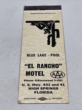 Vintage Matchbook Beau Rivage  El Ranch Motel  High Springs, FL  gmg  Unstruck - £9.43 GBP