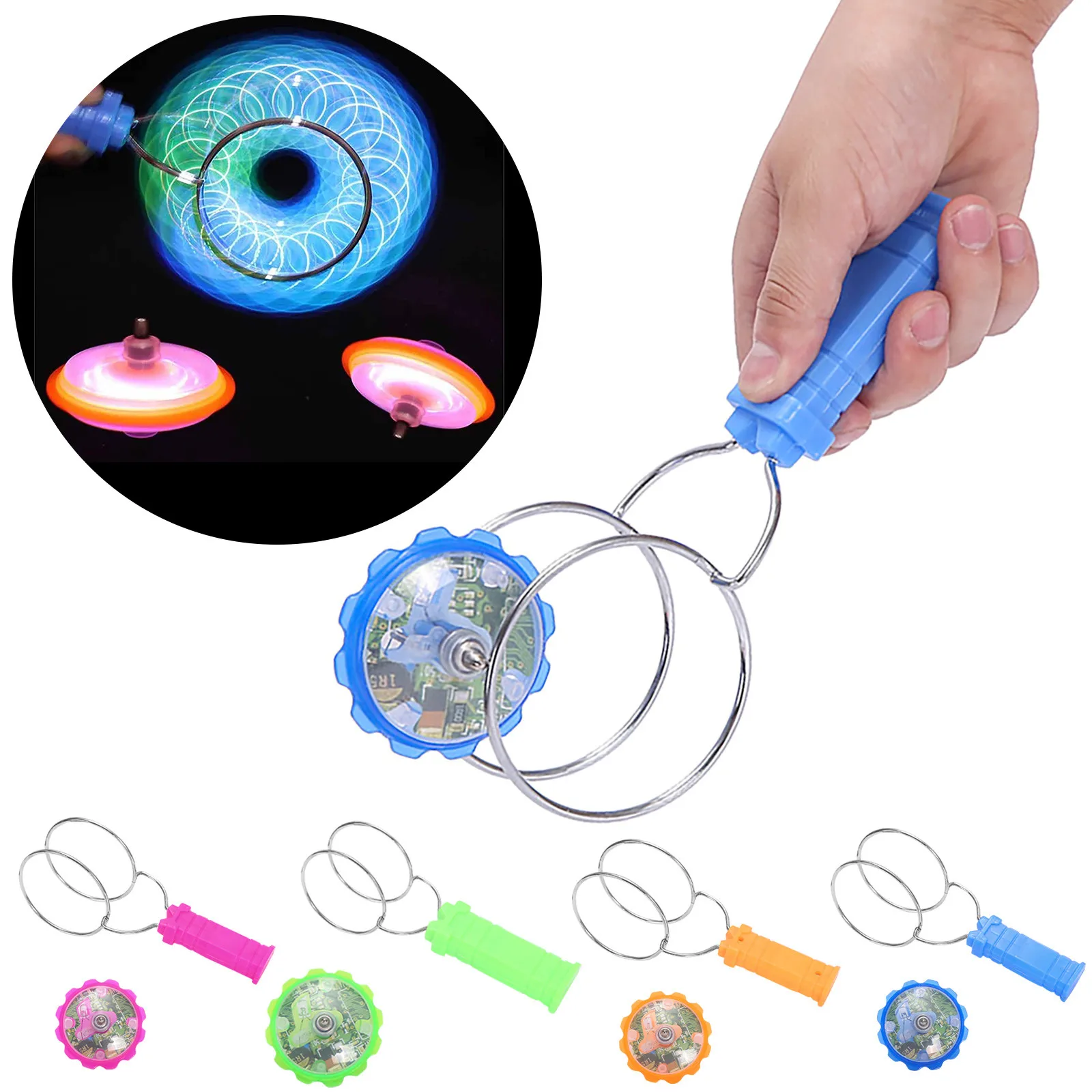 Colorful Luminous Gyro Magnetic Spinning Top Rotating Gyroscope Led Light Show - £14.08 GBP+